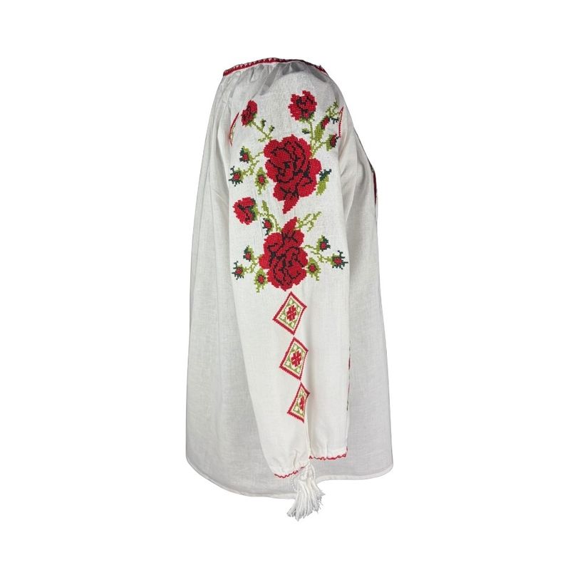 Fashion, accesorii si bijuterii - Femei - Imbracaminte femei - Camasi si bluze femei - Bluza dama SE26F alb/rosu marimea S - Infinity.ro