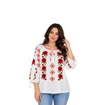 Fashion, accesorii si bijuterii - Femei - Imbracaminte femei - Camasi si bluze femei - Bluza dama SE26F alb/rosu marimea S - Infinity.ro