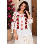 Fashion, accesorii si bijuterii - Femei - Imbracaminte femei - Camasi si bluze femei - Bluza dama SE26F alb/rosu marimea S - Infinity.ro