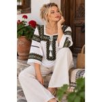 Fashion, accesorii si bijuterii - Femei - Imbracaminte femei - Camasi si bluze femei - Bluza dama SE26F alb/bej marimea S - Infinity.ro