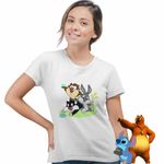 Fashion, accesorii si bijuterii - Femei - Imbracaminte femei - Tricouri si topuri femei - Tricou Femei Bugs Bunny Diavol Tasmanian Daffy Duck Bebelusi Taz, alb, marime S - Infinity.ro