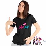 Fashion, accesorii si bijuterii - Femei - Imbracaminte femei - Tricouri si topuri femei - Tricou Femei Huntrix Saja Boys Kpop Legends, negru, marime XL - Infinity.ro