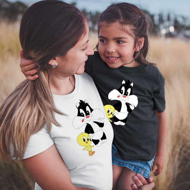 Fashion, accesorii si bijuterii - Femei - Imbracaminte femei - Tricouri si topuri femei - Tricou Femei Tweety Sylvester Scutec, negru, marime 3XL - Infinity.ro