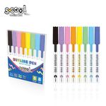 Carti si Birotica - Birotica - Instrumente de scris - Markere si carioci - Set 8 Markere Contur Magic S-COOL, Cerneala Argintie cu Contur Colorat, Varf Rotund 2-4 mm, Multisuprafete - Infinity.ro