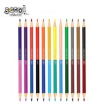 Carti si Birotica - Birotica - Instrumente de scris - Creioane - Set 12 Creioane Colorate cu 2 Capete S-COOL (24 Culori), Corp Triunghiular Ergonomic din Lemn, Mina Pigmentata 3 mm - Infinity.ro