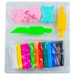 Carti si Birotica - Rechizite - Plastilina - Set Plastilina 12 Culori x 12g cu Accesorii NEBO, 3 Forme Decupaj, Mini Sucitor si Cutitas Sigur - Infinity.ro