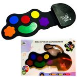 Jucarii, Copii si Bebe - Jucarii si jocuri - Jucarii de rol - Instrumente muzicale de jucarie - Mini Tobita Interactiva pentru Copii cu Baterie, Covoras Flexibil din Cauciuc cu 6 Sunete de Percutie - Infinity.ro