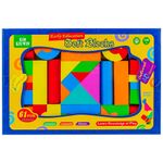 Jucarii, Copii si Bebe - Jucarii si jocuri - Seturi de constructie si cuburi - Cuburi si caramizi - Set Cuburi de Constructie din Spuma EVA 61 Piese, Culori Neon, Piese Tangram Incluse, Material Moale Non-Toxic - Infinity.ro