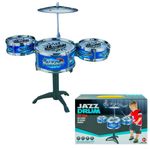 Jucarii, Copii si Bebe - Jucarii si jocuri - Jucarii de rol - Instrumente muzicale de jucarie - Set Tobe Muzicale de Jucarie pentru Copii cu Talger Metalic, 3 Tobe Tom-Tom si 2 Bete, Suport Asamblabil, 3 ani+ - Infinity.ro