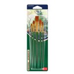 Carti si Birotica - Rechizite - Pictura si desen - Pensule si accesorii pictura - Set 5 Pensule Profesionale cu Varf Tesit ARTLINE, Marimi 2-12, Fire Sintetice Flexibile, Maner din Lemn Verde - Infinity.ro