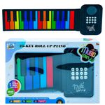 Jucarii, Copii si Bebe - Jucarii si jocuri - Jucarii de rol - Instrumente muzicale de jucarie - Orga Electronica Flexibila Roll-Up pentru Copii, 25 Clape Curcubeu din Cauciuc, Difuzor Integrat - Infinity.ro