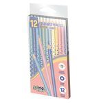 Carti si Birotica - Birotica - Instrumente de scris - Creioane - Set 12 Creioane Colorate S-COOL Crystal Candy, Nuante Pastel Macaron, Corp din Lemn, Mina Rezistenta la Ruptura - Infinity.ro