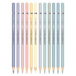 Carti si Birotica - Birotica - Instrumente de scris - Creioane - Set 12 Creioane Colorate S-COOL Crystal Candy, Nuante Pastel Macaron, Corp din Lemn, Mina Rezistenta la Ruptura - Infinity.ro