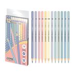 Carti si Birotica - Birotica - Instrumente de scris - Creioane - Set 12 Creioane Colorate S-COOL Crystal Candy, Nuante Pastel Macaron, Corp din Lemn, Mina Rezistenta la Ruptura - Infinity.ro