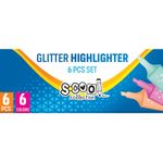 Carti si Birotica - Birotica - Instrumente de scris - Markere si carioci - Set 6 Textmarkere cu Sclipici S-COOL, Efect Sidefat Stralucitor, Varf Tesit 1-4.7 mm, Cerneala Lavabila pe Baza de Apa - Infinity.ro