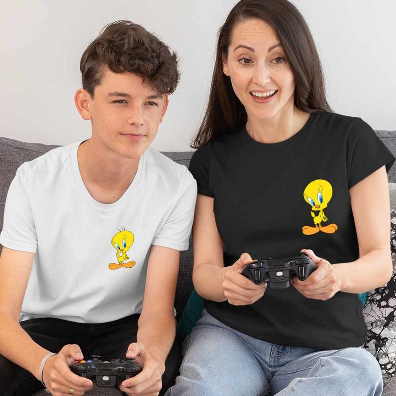 Fashion, accesorii si bijuterii - Femei - Imbracaminte femei - Tricouri si topuri femei - Tricou Femei Tweety Looney Tunes, alb, marime S - Infinity.ro