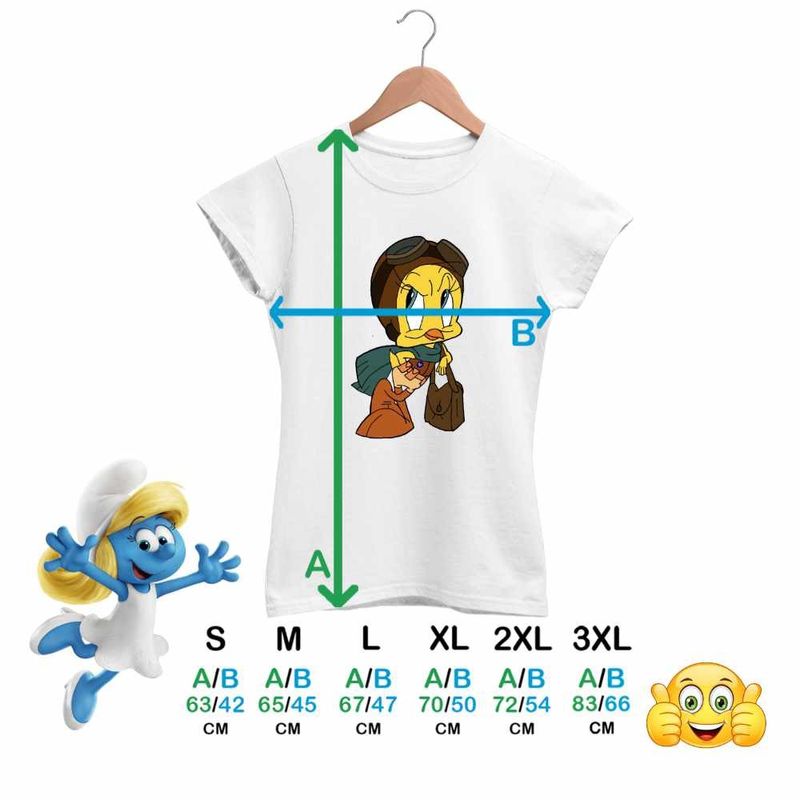 Fashion, accesorii si bijuterii - Femei - Imbracaminte femei - Tricouri si topuri femei - Tricou Femei Tweety Aviator Looney Tunes, alb, marime 2XL - Infinity.ro