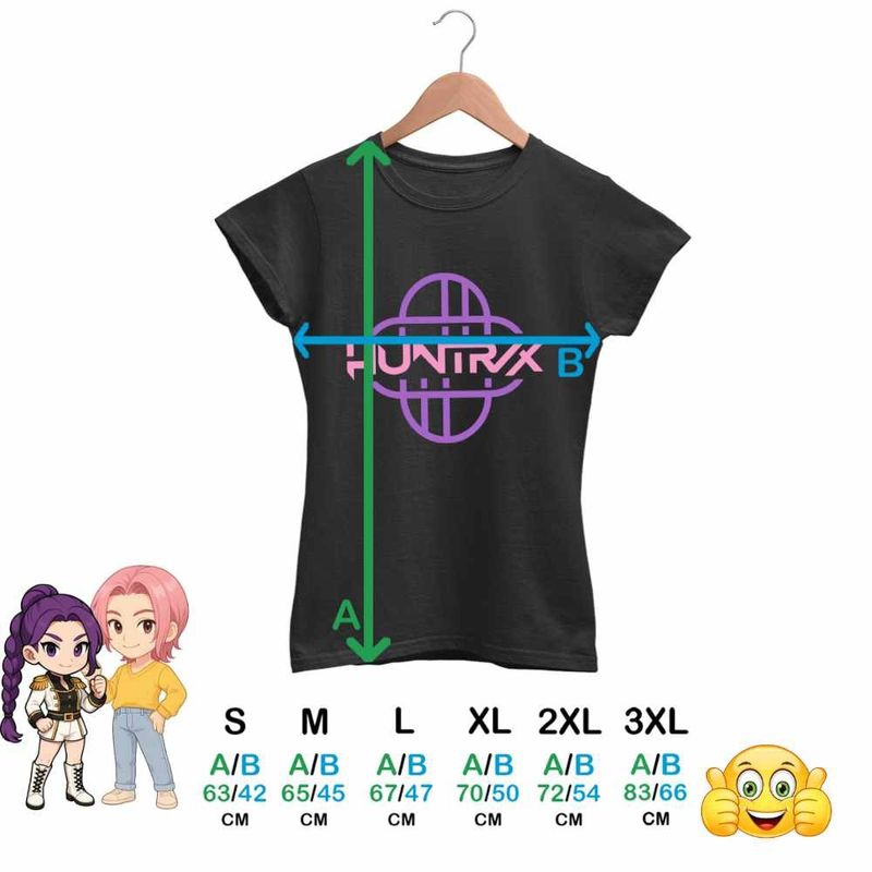 Fashion, accesorii si bijuterii - Femei - Imbracaminte femei - Tricouri si topuri femei - Tricou Femei Huntrix Kpop Logo, negru, marime S - Infinity.ro
