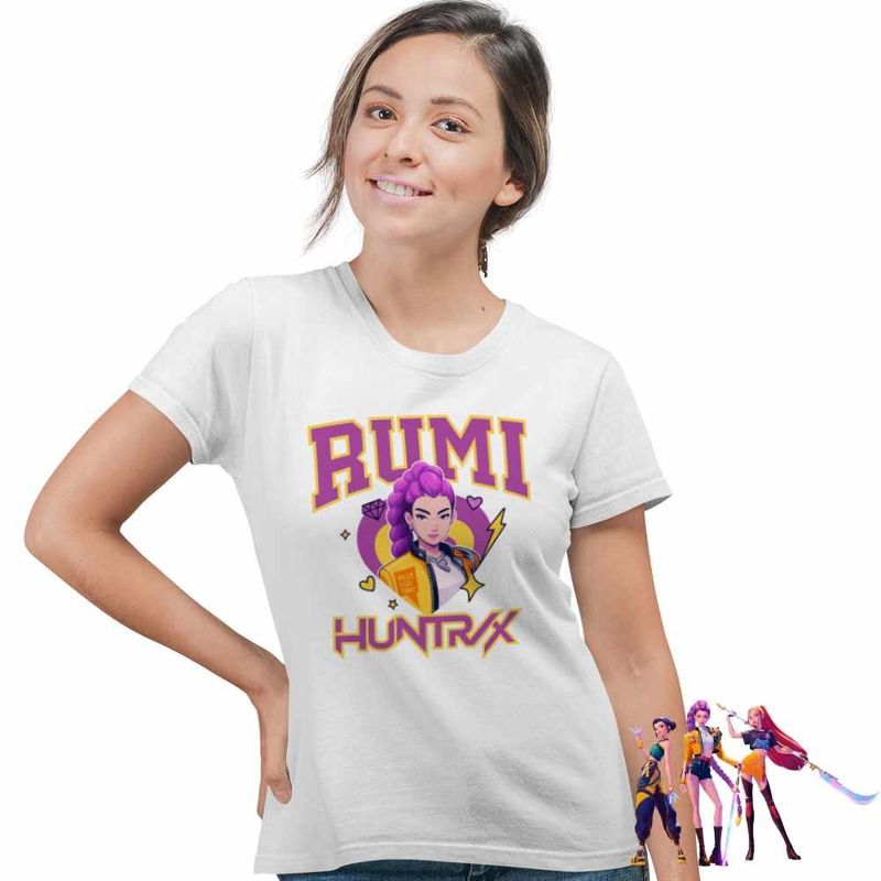 Fashion, accesorii si bijuterii - Femei - Imbracaminte femei - Tricouri si topuri femei - Tricou Femei Huntrix Rumi Kpop Demon Hunters, alb, marime 2XL - Infinity.ro