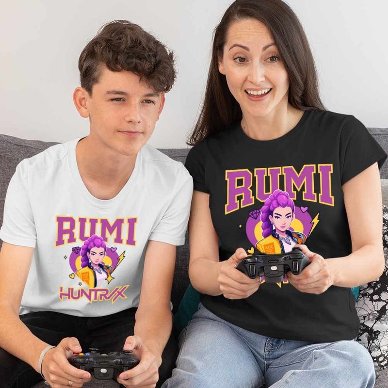 Fashion, accesorii si bijuterii - Femei - Imbracaminte femei - Tricouri si topuri femei - Tricou Femei Huntrix Rumi Kpop Demon Hunters, alb, marime 2XL - Infinity.ro