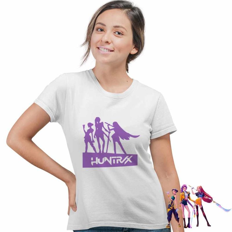 Fashion, accesorii si bijuterii - Femei - Imbracaminte femei - Tricouri si topuri femei - Tricou Femei Huntrix Demon Hunters Kpop, alb, marime XL - Infinity.ro