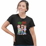 Fashion, accesorii si bijuterii - Femei - Imbracaminte femei - Tricouri si topuri femei - Tricou Femei Huntrix Saja Boys Craciun Kpop, negru, marime 3XL - Infinity.ro