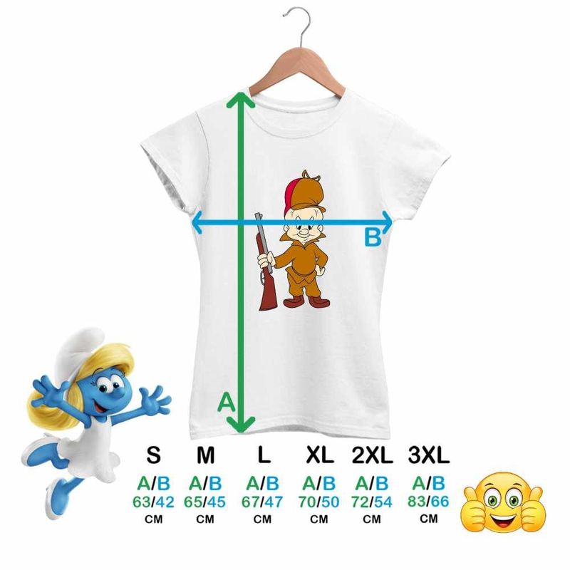 Fashion, accesorii si bijuterii - Femei - Imbracaminte femei - Tricouri si topuri femei - Tricou Femei Bugs Bunny Elmer Fudd Vanator, alb, marime L - Infinity.ro