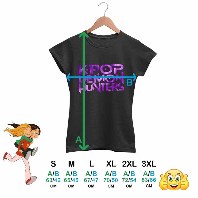 Fashion, accesorii si bijuterii - Femei - Imbracaminte femei - Tricouri si topuri femei - Tricou Femei Huntrix Kpop Demon Hunters, negru, marime S - Infinity.ro