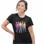 Fashion, accesorii si bijuterii - Femei - Imbracaminte femei - Tricouri si topuri femei - Tricou Femei Huntrix Saja Boys Kpop Trupa, negru, marime L - Infinity.ro