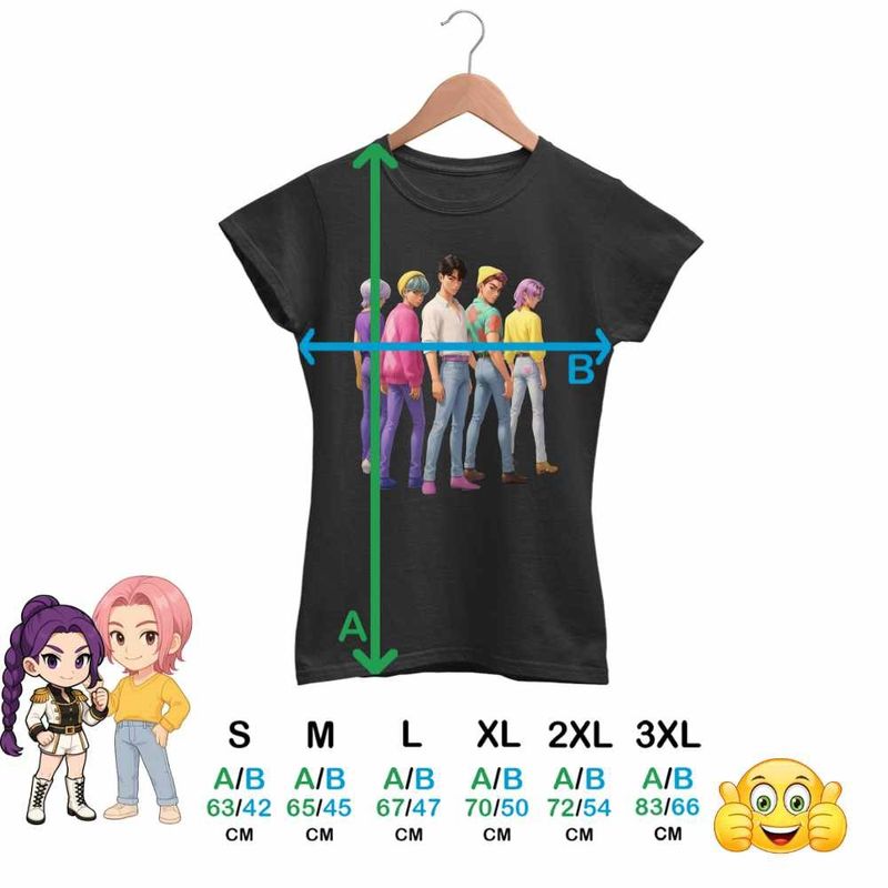 Fashion, accesorii si bijuterii - Femei - Imbracaminte femei - Tricouri si topuri femei - Tricou Femei Huntrix Saja Boys Kpop Trupa, negru, marime L - Infinity.ro