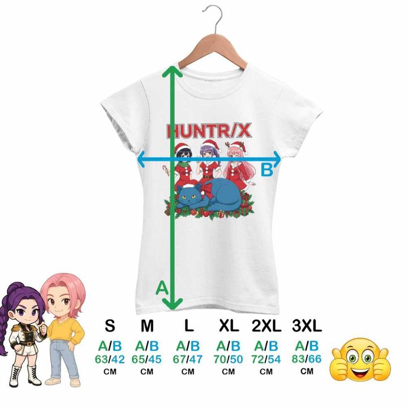 Fashion, accesorii si bijuterii - Femei - Imbracaminte femei - Tricouri si topuri femei - Tricou Femei Huntrix Craciunite Merry Christmas Kpop, alb, marime M - Infinity.ro