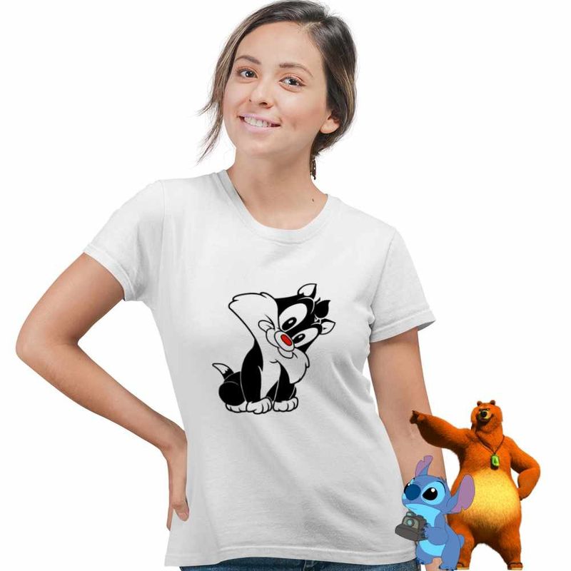 Fashion, accesorii si bijuterii - Femei - Imbracaminte femei - Tricouri si topuri femei - Tricou Femei Tweety Sylvester Bebelus, alb, marime S - Infinity.ro
