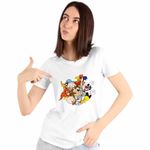 Fashion, accesorii si bijuterii - Femei - Imbracaminte femei - Tricouri si topuri femei - Tricou Femei Bugs Bunny Looney Tunes Prieteni, alb, marime 3XL - Infinity.ro