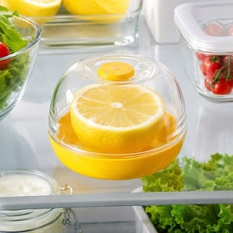 Casa si Gradina - Bucatarie si vesela - Organizare si depozitare bucatarie - Cutii alimentare - Recipient pentru Depozitarea Lamaii Taiate - Galben - Infinity.ro