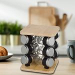 Casa si Gradina - Bucatarie si vesela - Ustensile bucatarie - Rasnite si dozatoare condimente - Suport Rotativ pentru Condimente din Lemn cu 12 Recipiente - Infinity.ro