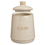 Casa si Gradina - Bucatarie si vesela - Organizare si depozitare bucatarie - Borcane si capace - Recipient Ceramic Bej Nordic Style cu Capac pentru Zahar - Infinity.ro