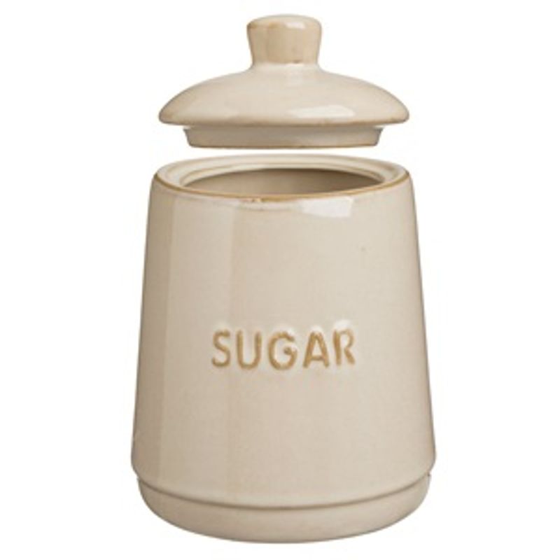 Casa si Gradina - Bucatarie si vesela - Organizare si depozitare bucatarie - Borcane si capace - Recipient Ceramic Bej Nordic Style cu Capac pentru Zahar - Infinity.ro