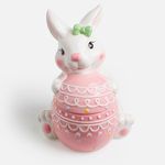 Casa si Gradina - Bucatarie si vesela - Organizare si depozitare bucatarie - Cutii alimentare - Recipient pentru biscuiti din ceramica, forma de iepure, 18x16x23cm, Alb - Infinity.ro