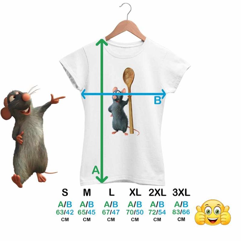 Fashion, accesorii si bijuterii - Femei - Imbracaminte femei - Tricouri si topuri femei - Tricou Femei Ratatouille Remy Soricel Bucatar Chef, alb, marime M - Infinity.ro