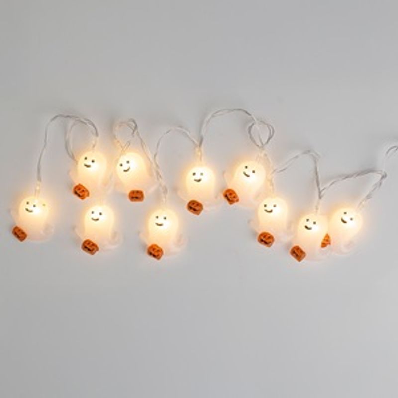 Casa si Gradina - Corpuri si surse de iluminat - Iluminat exterior - Instalatii luminoase exterior - Instalatie LED cu Fantome, 10 LED-uri, 0.9m, Alb Cald - Infinity.ro
