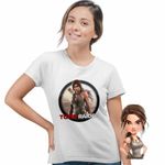 Fashion, accesorii si bijuterii - Femei - Imbracaminte femei - Tricouri si topuri femei - Tricou Femei Tomb Raider Lara Croft Razboi Camuflaj, alb, marime M - Infinity.ro
