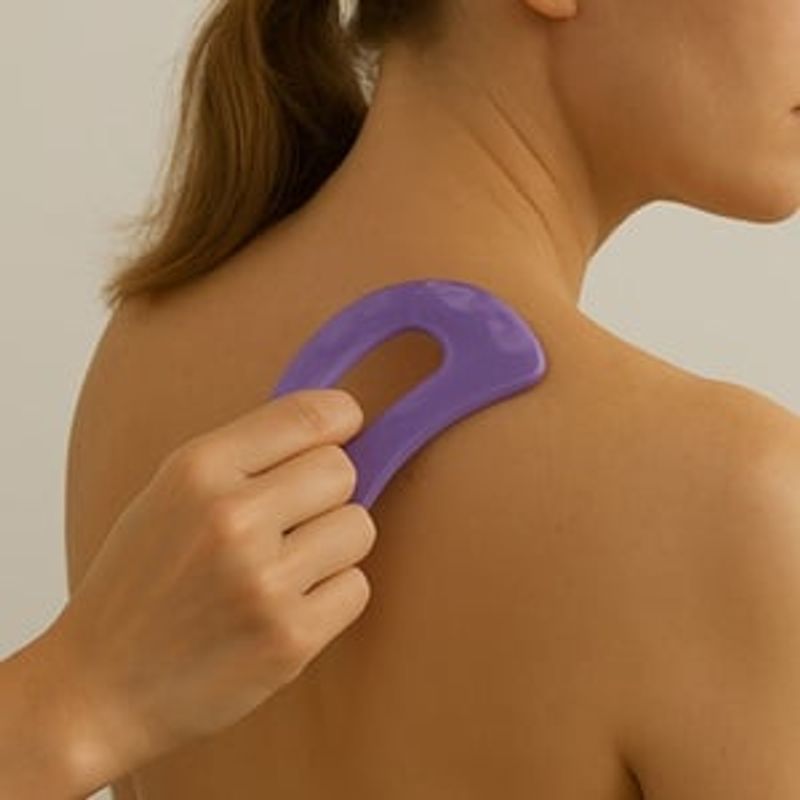 Ingrijire personala si Cosmetice - Sanatate si wellness - Articole wellness - Aparate si dispozitive de masaj - Instrument de masaj Gua Sha pentru corp, 18x7 cm, Lila - Infinity.ro