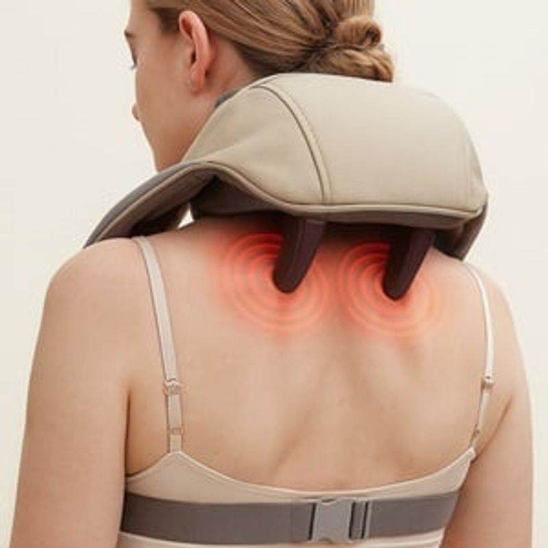 Ingrijire personala si Cosmetice - Sanatate si wellness - Articole wellness - Aparate si dispozitive de masaj - Aparat de masaj pentru gat si spate, USB, 10W, Bej - Infinity.ro