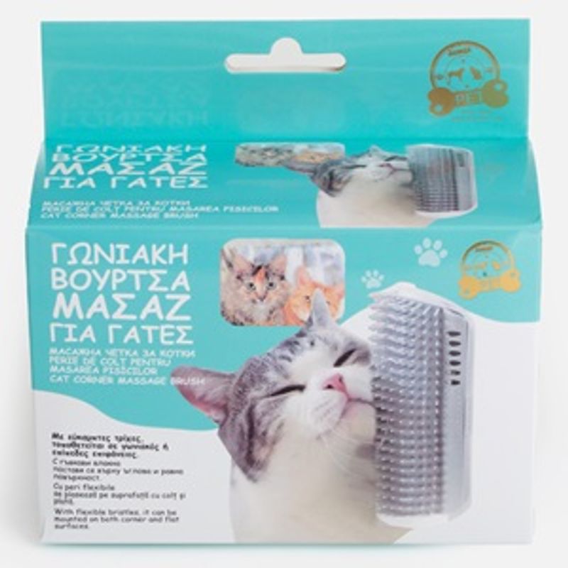 Petshop - Ingrijire si Igiena - Produse uz extern - Perii si manusi - Perie de colt pentru masaj pisici, montare pe perete, gri - Infinity.ro