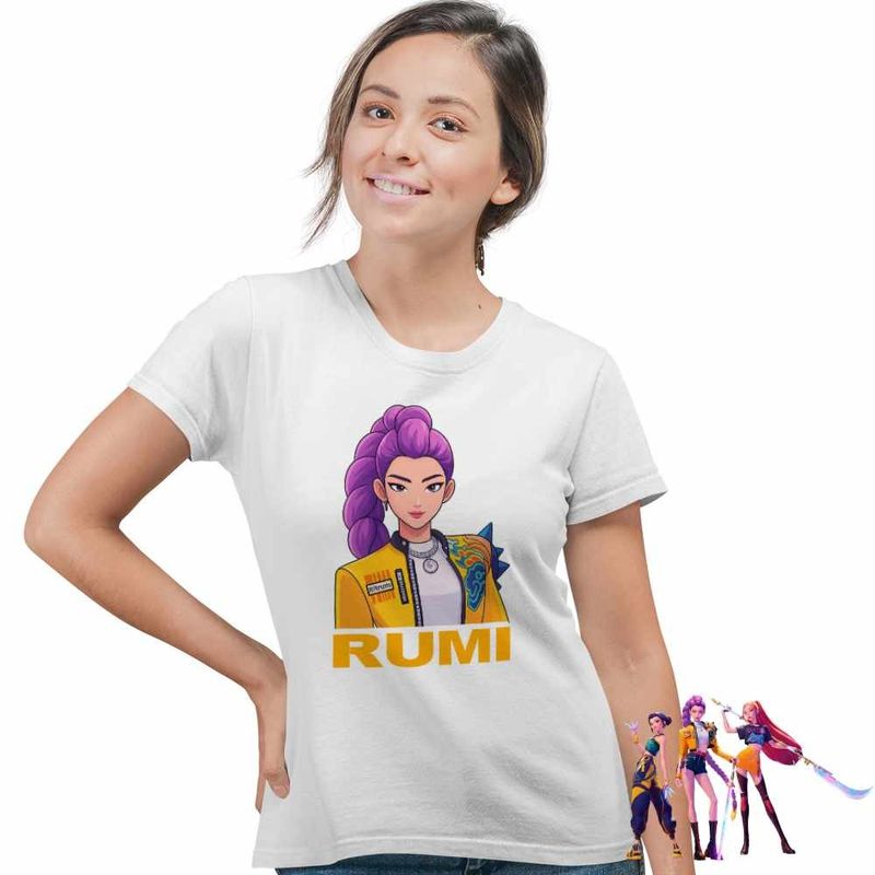 Fashion, accesorii si bijuterii - Femei - Imbracaminte femei - Tricouri si topuri femei - Tricou Femei Huntrix Rumi Kpop Demon Hunters, alb, marime XL - Infinity.ro