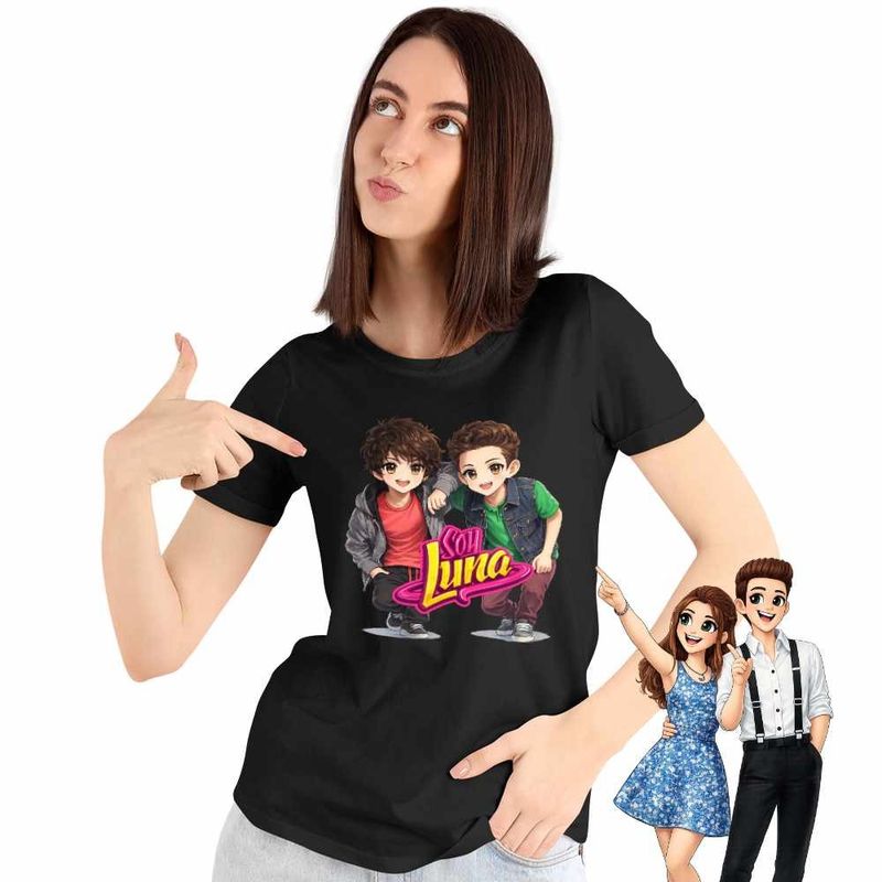 Fashion, accesorii si bijuterii - Femei - Imbracaminte femei - Tricouri si topuri femei - Tricou Femei Soy Luna Boys Chibi, negru, marime S - Infinity.ro