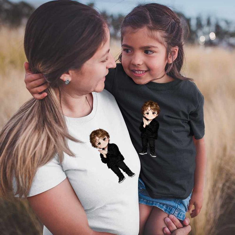 Fashion, accesorii si bijuterii - Femei - Imbracaminte femei - Tricouri si topuri femei - Tricou Femei Lewis Capaldi Chibi Cartoon, negru, marime S - Infinity.ro