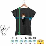 Fashion, accesorii si bijuterii - Femei - Imbracaminte femei - Tricouri si topuri femei - Tricou Femei Lewis Capaldi Chibi Cartoon, negru, marime S - Infinity.ro
