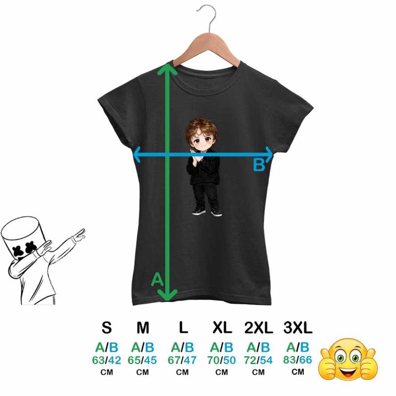 Fashion, accesorii si bijuterii - Femei - Imbracaminte femei - Tricouri si topuri femei - Tricou Femei Lewis Capaldi Chibi Cartoon, negru, marime S - Infinity.ro