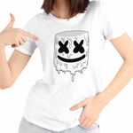 Fashion, accesorii si bijuterii - Femei - Imbracaminte femei - Tricouri si topuri femei - Tricou Femei Marshmello Melting, alb, marime 3XL - Infinity.ro